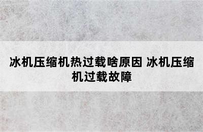 冰机压缩机热过载啥原因 冰机压缩机过载故障